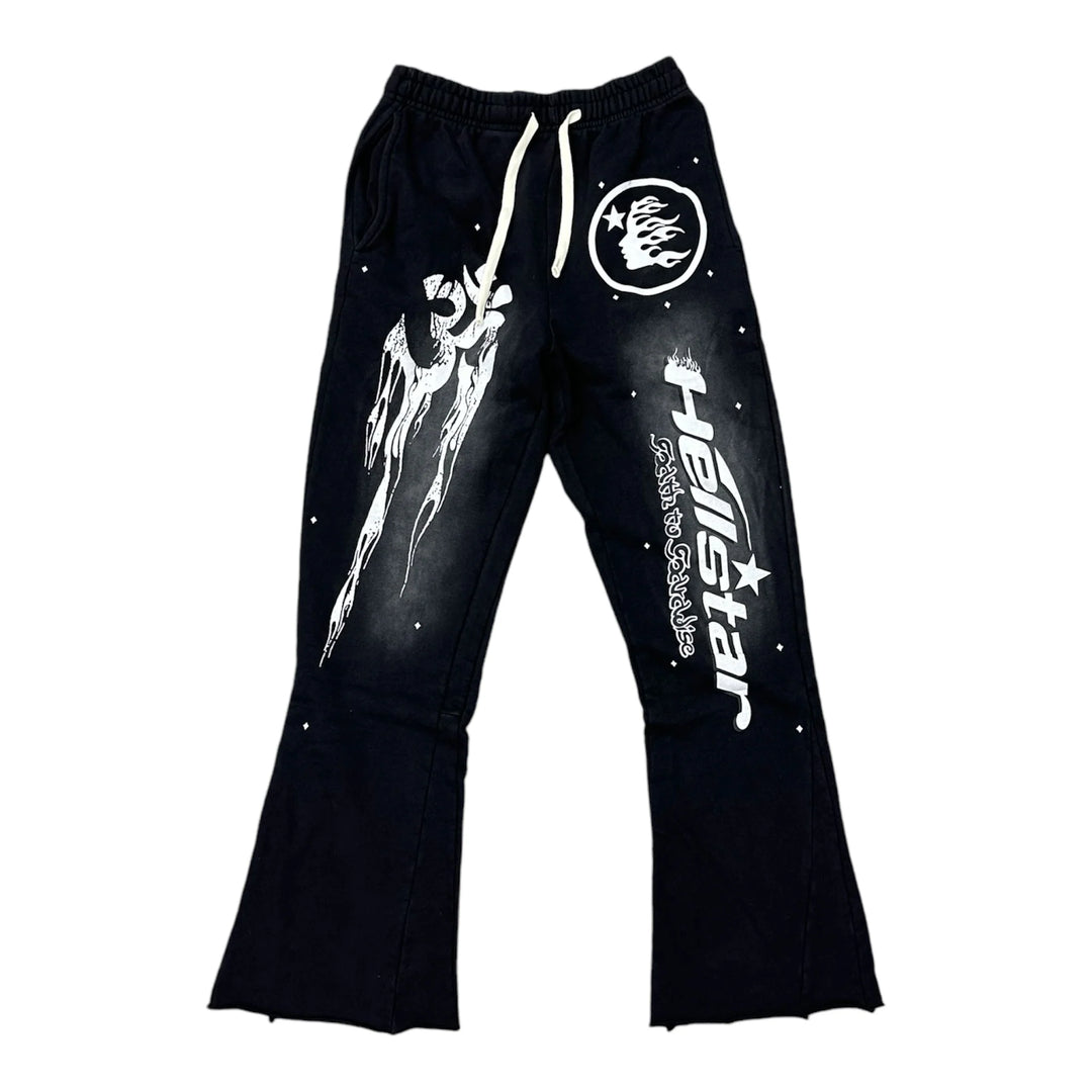 Hellstar Black Racer Flare Sweatpants