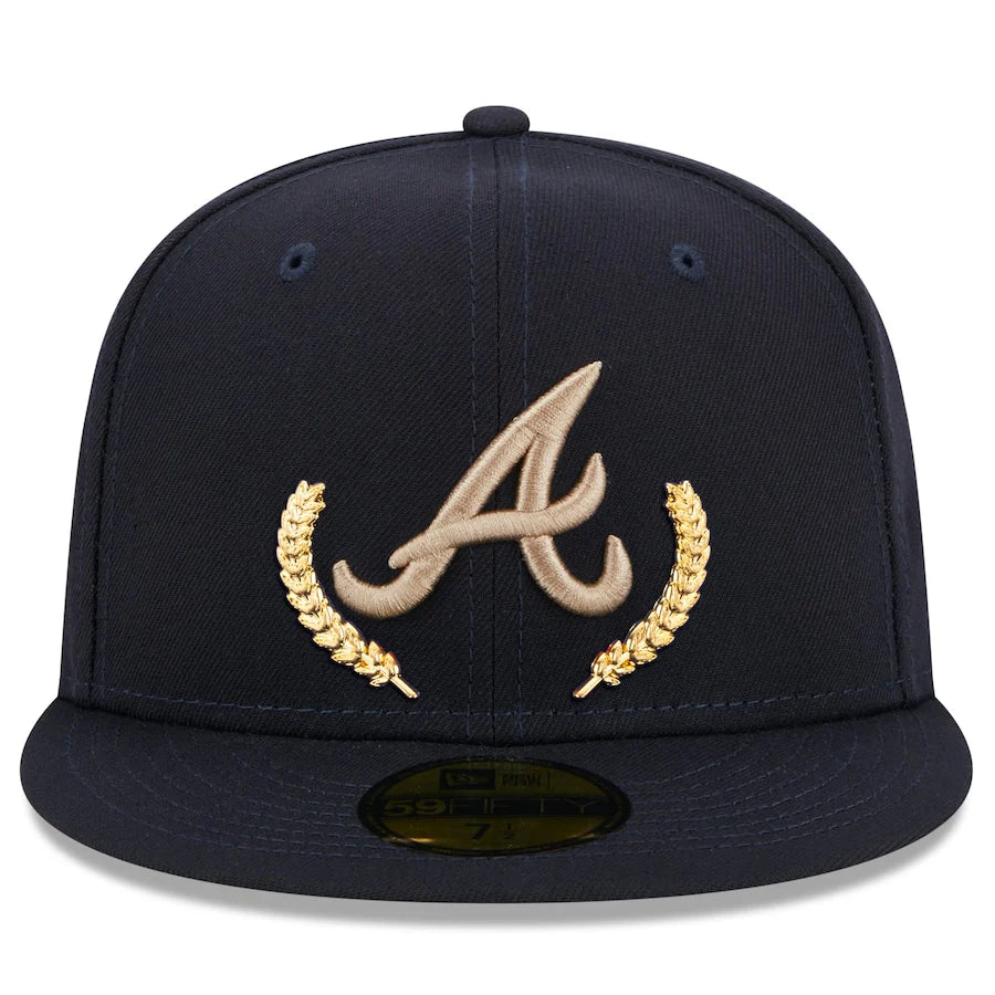 New Era Navy Atalanta Braves Gold Leaf 59Fifty