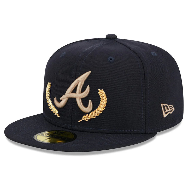 New Era Navy Atalanta Braves Gold Leaf 59Fifty