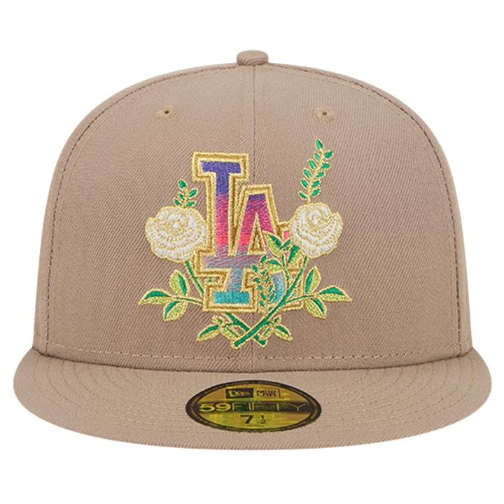 Men's Los Angeles Dodgers New Era Khaki Rose Garden 59FIFTY