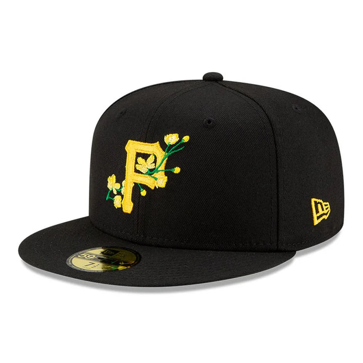 Pittsburgh Pirates MLB Side Patch Bloom Black 59Fifty