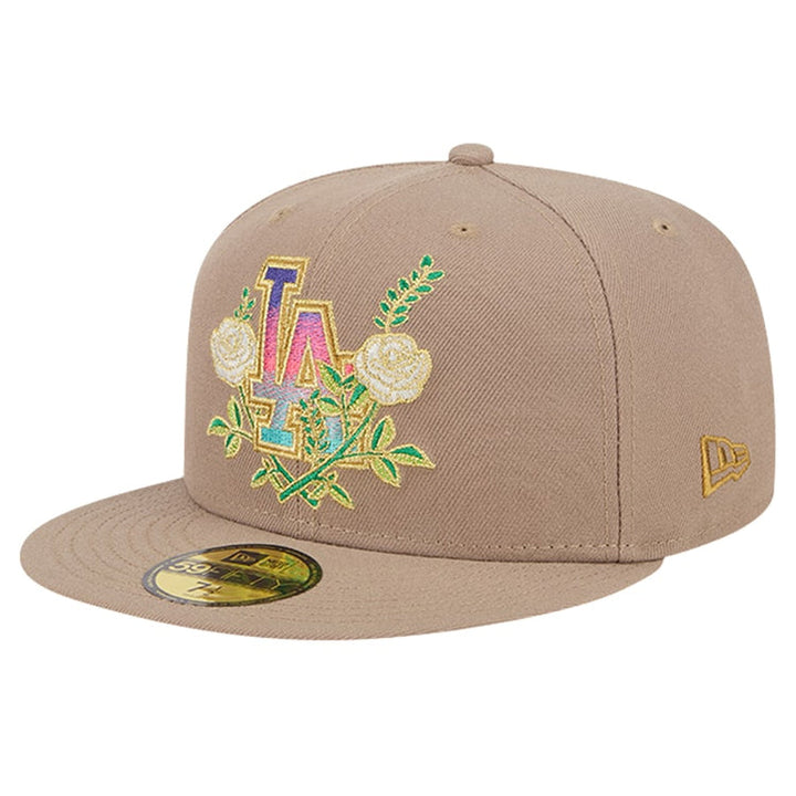 Men's Los Angeles Dodgers New Era Khaki Rose Garden 59FIFTY