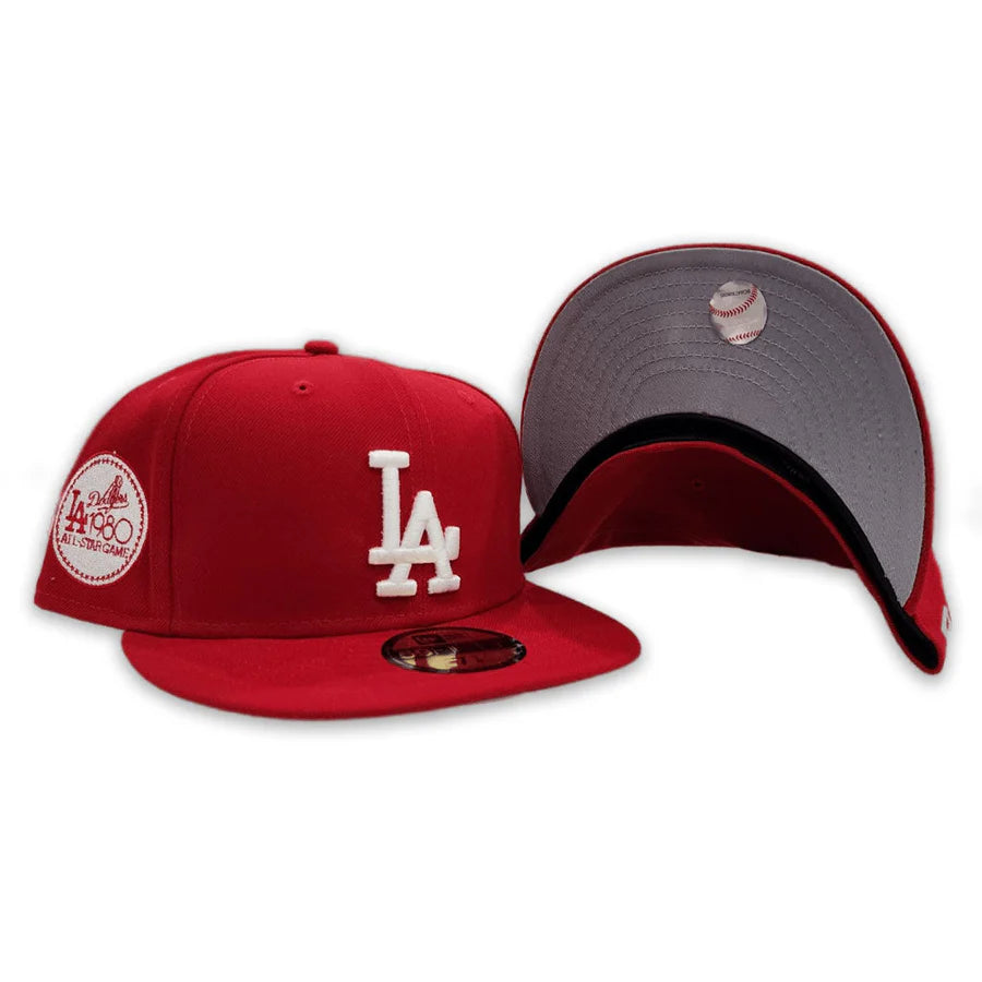Red LA Dodgers Gray Bottom All Star Game Side Patch New Era 59Fifty