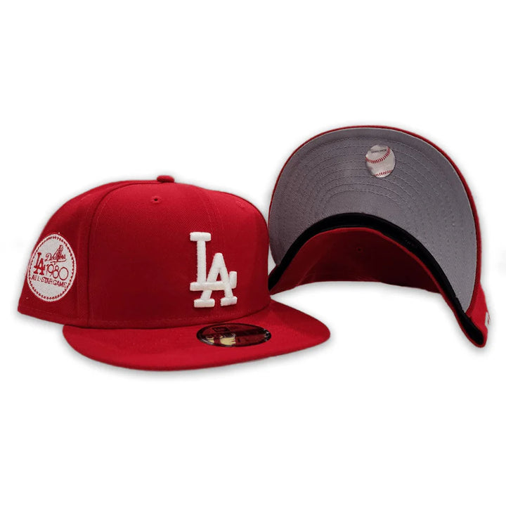 Red LA Dodgers Gray Bottom All Star Game Side Patch New Era 59Fifty