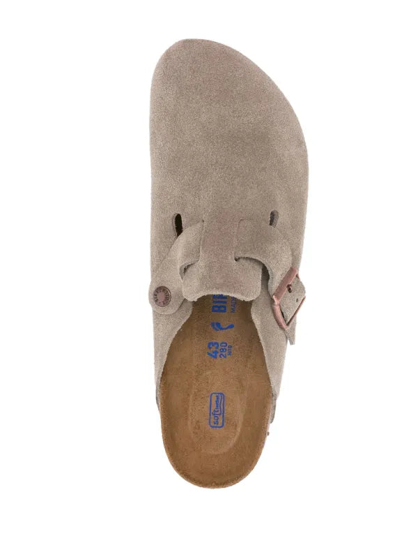 Birkenstock
buckle suede mules