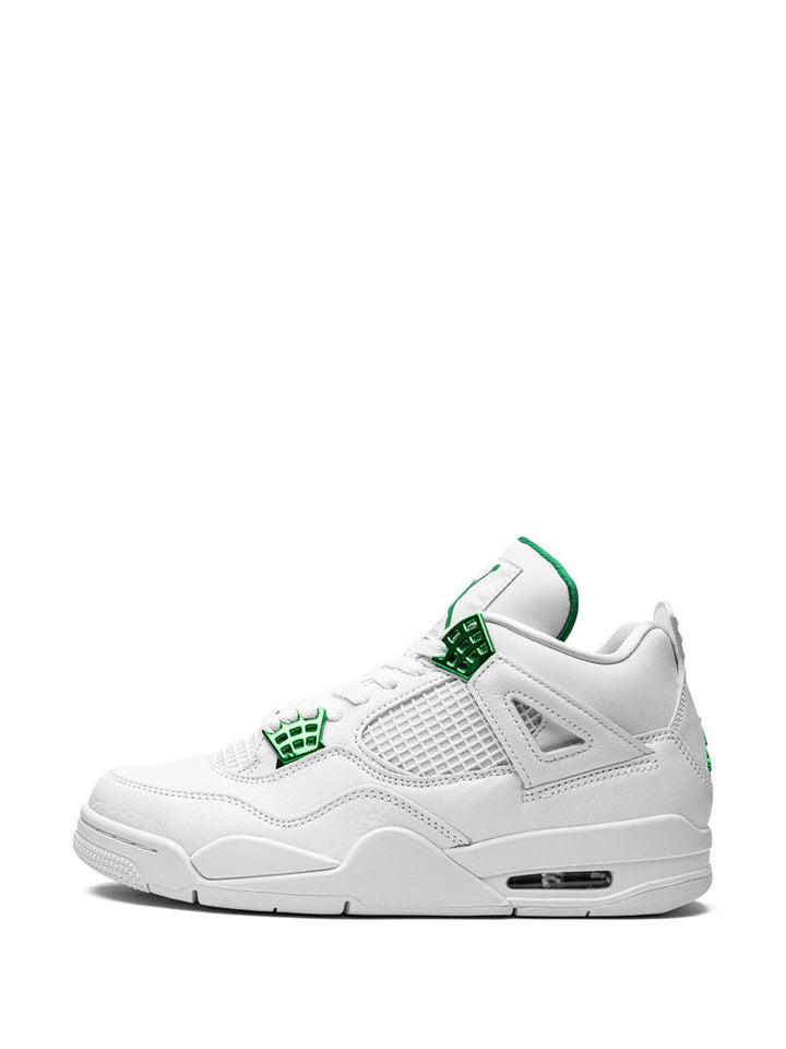AIR JORDAN 4 RETRO SNEAKERS 'WHITE METALLIC GREEN'